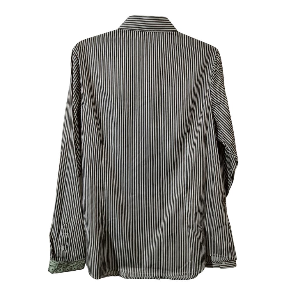 5686) Cinch Women XL Long Sleeve Tencel Striped Button Up Western Shirt - Picture 3 of 8